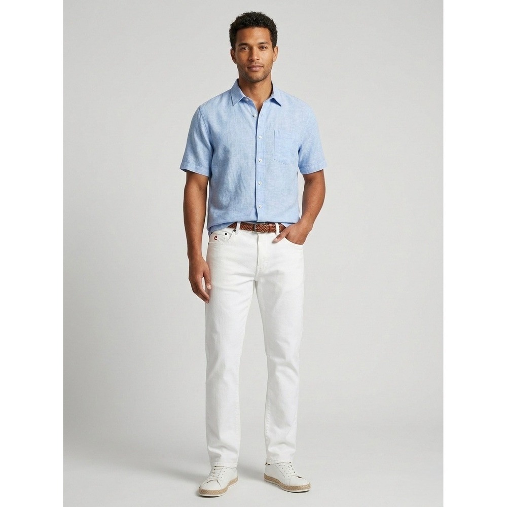 Tommy Bahama Boracay Mens 38x30 White Cotton Tencel Blend 5-Pocket Pants